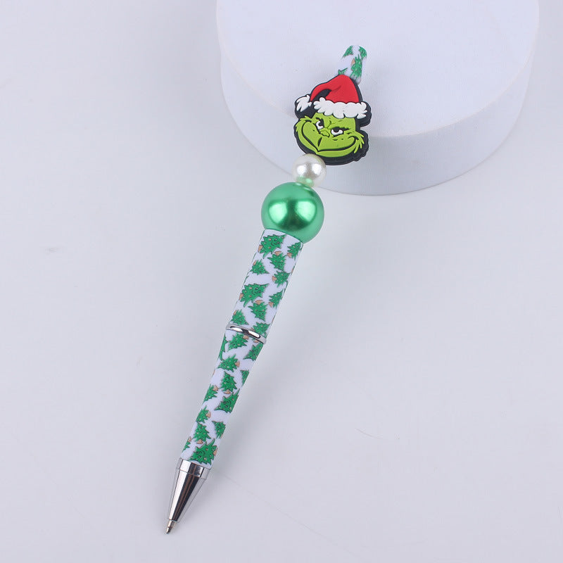 Wholesale Cute Cartoon Christmas Silicone Bead Creative Multifunctional BallPoint Pen
